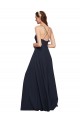 Long Chiffon Bridesmaid Dress with Criss Cross Straps and Ruffles Australia