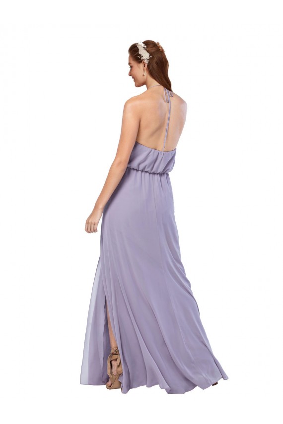 Grecian Style Halter Chiffon Bridesmaid Dress with Keyhole and Slit Australia