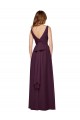 Plunging V-Neckline Long Chiffon Bridesmaid Dress with Deep V-Back Australia