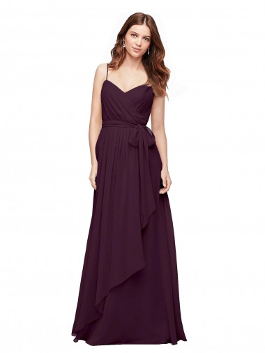 Wrapped Sweetheart Neckline Long Chiffon Bridesmaid Dress  Australia