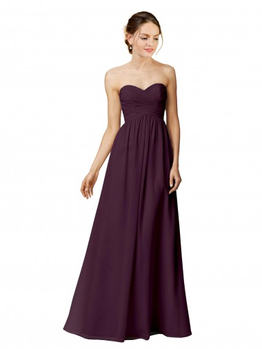 Strapless Chiffon Bridesmaid Dress with Criss Cross Shirred Bodice Australia