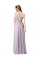 One Shoulder Chiffon Bridesmaid Dress with Front Keyhole and Shirred Bodice Australia