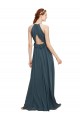 Halter Neck Front Keyhole Chiffon Bridesmaid Dress with Shirred Waist Australia