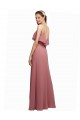 Draped Long Chiffon Bridesmaid Dress with Straps and Layers Australia
