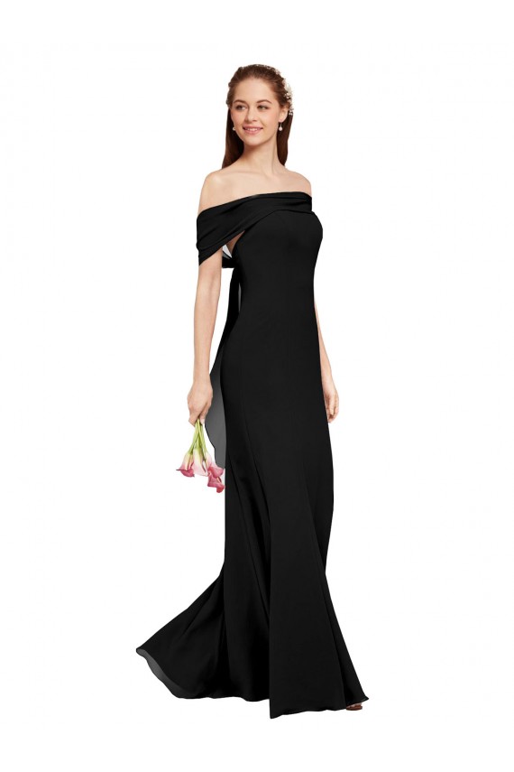 Fit and Flare Long Chiffon Bridesmaid Dress / Prom Dress with Sash and Open Back Australia