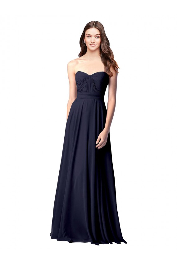 Luxe Chiffon Bridesmaid Dress with Sweetheart Neckline and Shirred Bodice Australia
