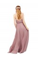 Long Chiffon Bridesmaid Dress with Spaghetti Strap Bodice Australia