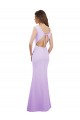 Chiffon Column Bridesmaid Dress with High Round Neckline and Cap Sleeves Australia