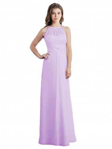 Sweetheart Long Chiffon Bridesmaid Dress with Halter Straps Australia