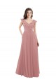 Chiffon A-Line Bridesmaid Dress with V-Neck Wrap Bodice Australia