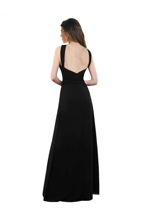 Chiffon A-Line Bridesmaid Dress with Criss Cross Halter Top Australia