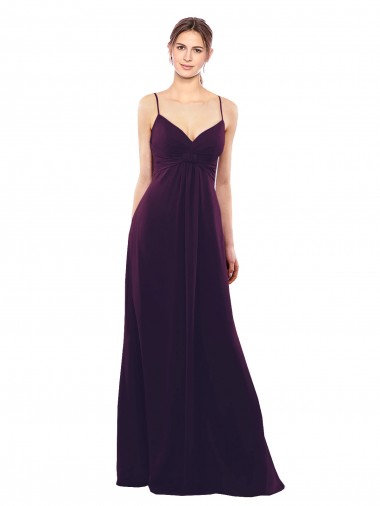 Floor Length A-Line Chiffon Bridesmaid Dress with Criss Cross Back Australia