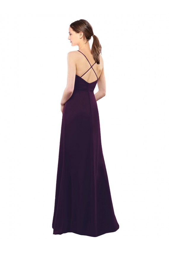 Floor Length A-Line Chiffon Bridesmaid Dress with Criss Cross Back Australia