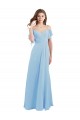 Cold Shoulde Chiffon Bridesmaid Dress with Wrap Bodice Australia