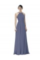 Halter Neck Ruched Bodice Chiffon Bridesmaid Dress Australia