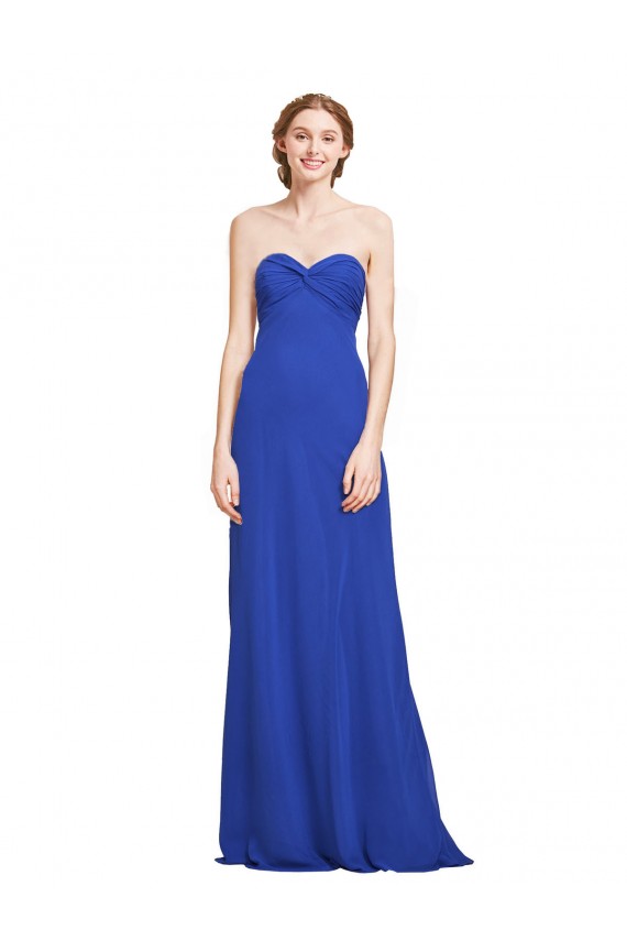 Sweetheart Neckline Chiffon Ruched Bodice Tie Back Bridesmaid Dress Australia
