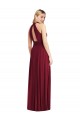 High-Neck Open Back Shirred Halter Maxi Bridesmaid Dress Australia