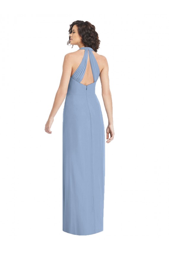 V-Neck Halter Back Straps Chiffon Formal Bridesmaid Dress Australia