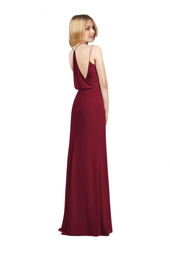 Full Length Draped Blouson Back Chiffon Maxi Bridesmaid Dress Australia