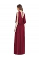 Split Sleeves Backless Chiffon Maxi Bridesmaid Dress Australia