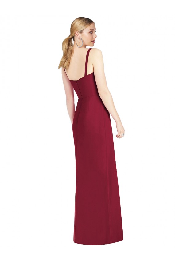 Spaghetti Straps Mermaid Chiffon Bridesmaid Dress with Side Front Slit Australia