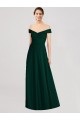 Full length Off the Shoulder Chiffon Bridesmaid Dress Australia