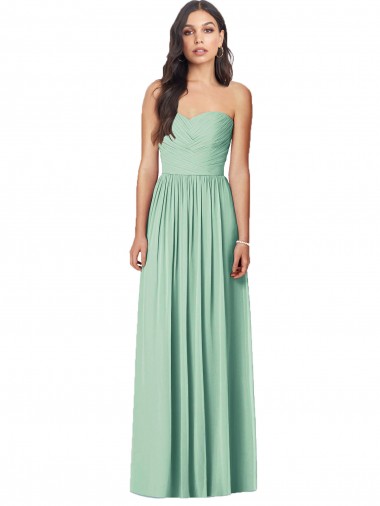 Draped Sweetheart Strapless Long Chiffon Bridesmaid Dress Australia