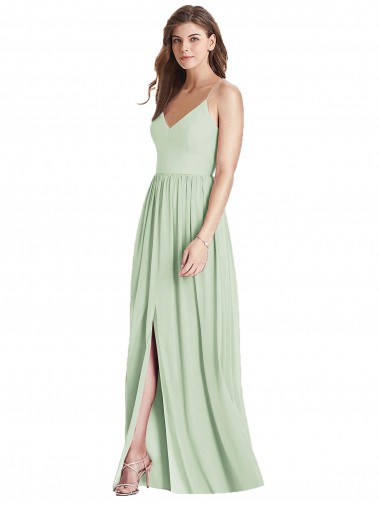 Criss Cross Strap Backless Maxi Long Chiffon Bridesmaid Dress Australia