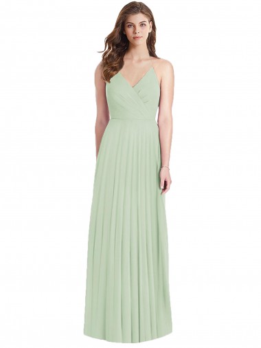 Ruffled Strap Cutout Wrap Maxi Chiffon Bridesmaid Dress Australia