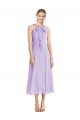 Midi Length Halter Plunging V-Back Chiffon Bridesmaid Dress / Cocktail Dress Australia