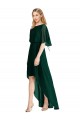 Plunging V Back Flutter Sleeves Cocktail Length Chiffon Bridesmaid Dress Australia