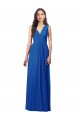 Draped V-Neck Shirred Chiffon Maxi Bridesmaid Dress Australia