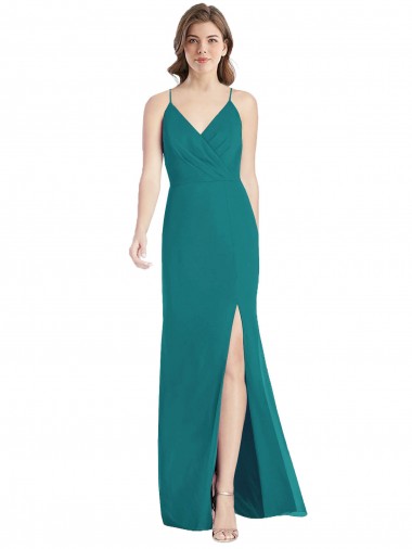 Criss Cross Back Mermaid Wrap Chiffon Bridesmaid Dress Australia