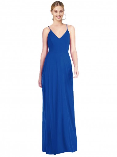 Criss Cross Back A-Line Chiffon Maxi Bridesmaid Dress Australia