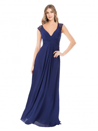 Embroidered Keyhole Back Chiffon Bridesmaid Dress Australia