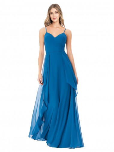 Simple Sweetheart Chiffon Bridesmaid Dress with Cascading Overlay Australia