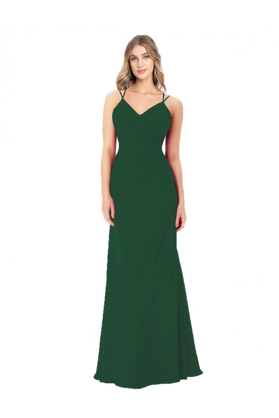 Criss Cross Strappy Chiffon Bridesmaid Dress Australia