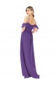 Cold Shoulder Flutter Sleeves Chiffon Bridesmaid Dress Australia