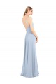 Luxe Chiffon Straight Neckline Long Chiffon Bridesmaid Dress with Skinny Straps Australia