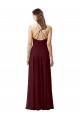 Slim Long High Halter Neck Chiffon Bridesmaid Dress with High Side Slit Australia