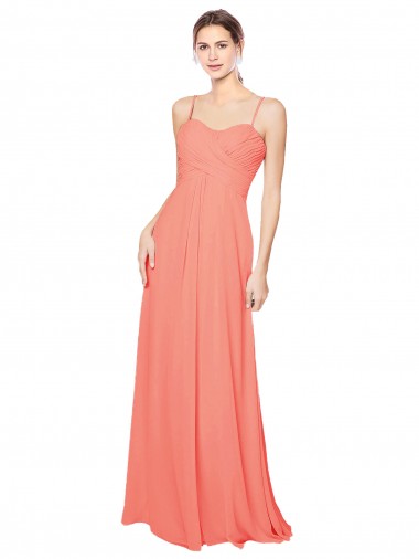 Empire Waist Spaghetti Straps Sweetheart Chiffon Bridesmaid Dress Australia