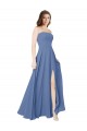 Strapless Long Chiffon Bridesmaid Dress with Front Slit Australia