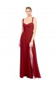 Sweetheart Neckline Long Chiffon Bridesmaid Dress with Side Slit and Wide Straps Australia