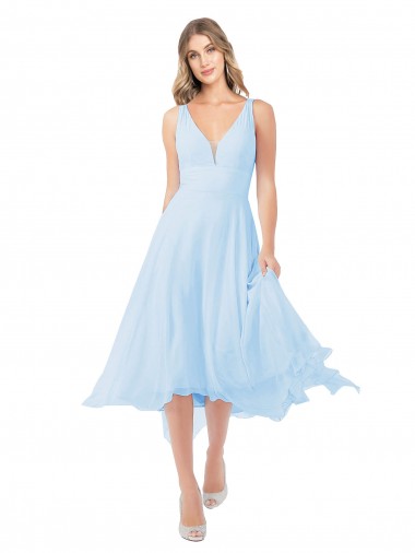 Chiffon Midi Length Keyhole Back Cocktail Bridesmaid Dress Australia