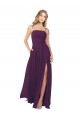 Chiffon Bridesmaid Dress with Front Slit and Keyhole Back Australia