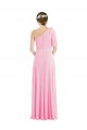 Bow One Shoulder Flounce Sleeve Maxi Bridesmaid Dress Australia