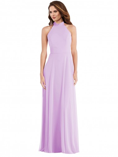 High Neck Halter Backless Maxi Bridesmaid Dress Australia