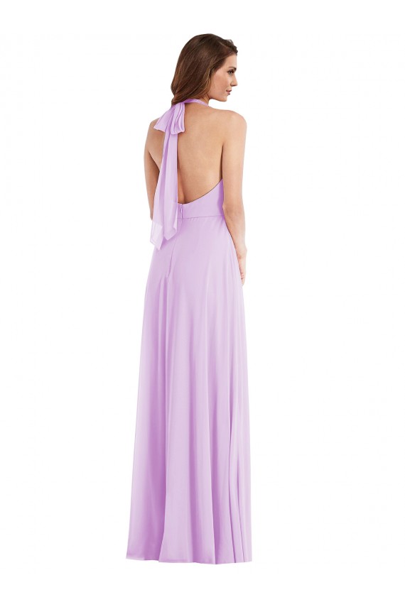 High Neck Halter Backless Maxi Bridesmaid Dress Australia