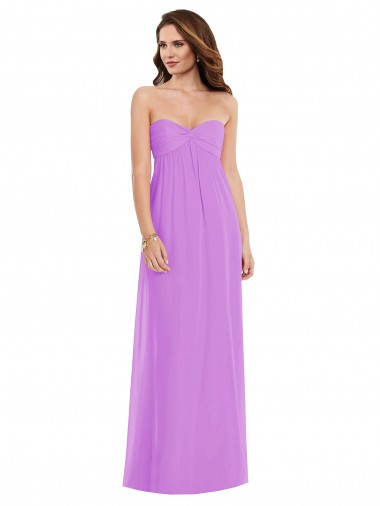 Empire Waist Twist Shirred Strapless Bridesmaid Dress Australia