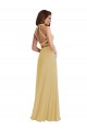 Stand Collar Halter Maxi Bridesmaid Dress with Criss Cross Open Back Australia